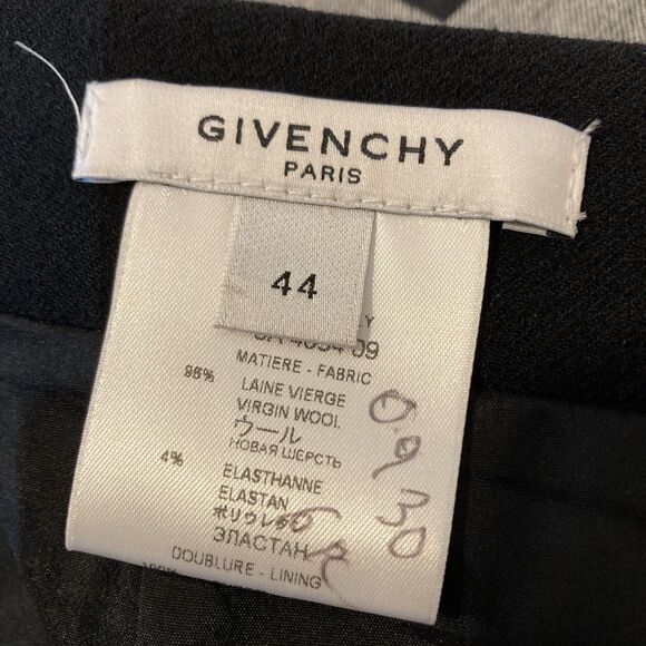 Givenchy Black Virgin Wool Mini Pencil Skirt Mermaid Hem Sz 44 Peplum Designer - Picture 9 of 9